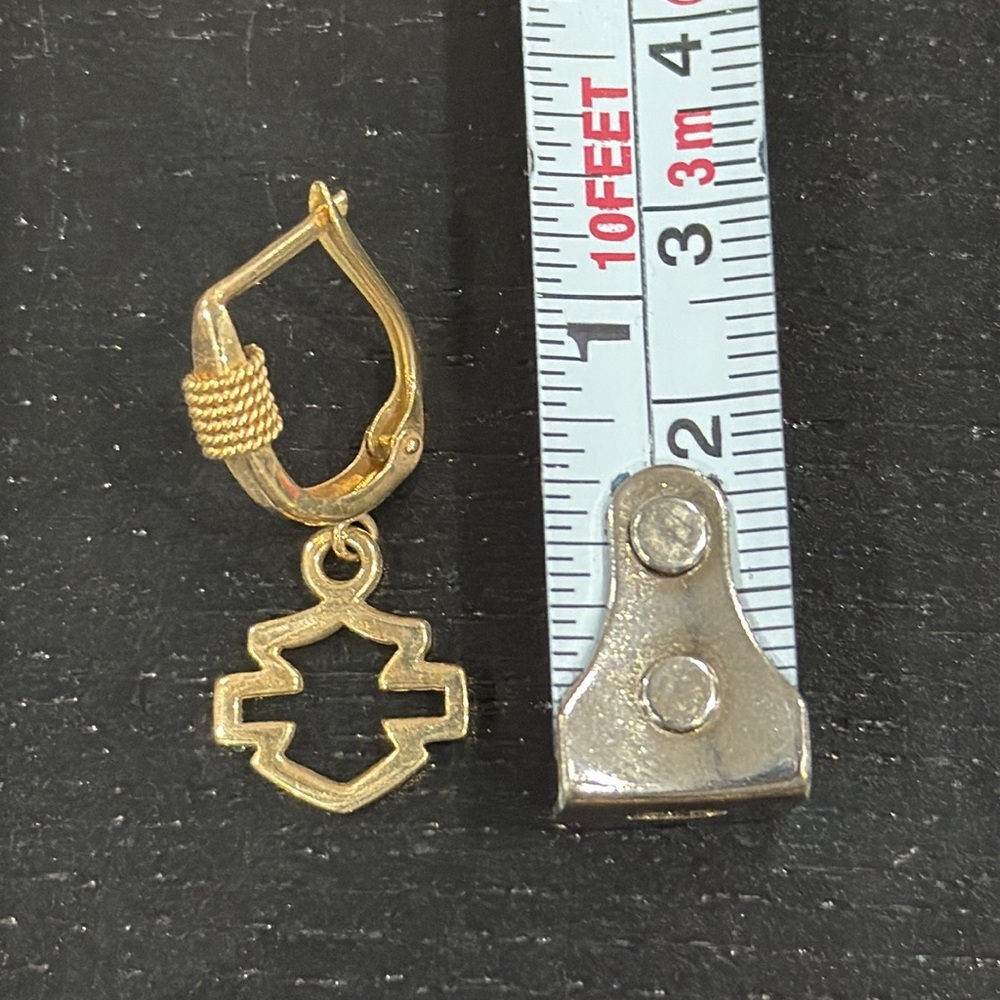 Harley-Davidson 10K Gold Vintage Stamper Earrings - Picture 8 of 8